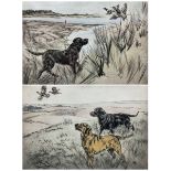 Henry Wilkinson (British 1921-2011): Labradors Chasing Pheasants