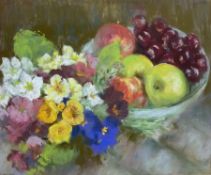 Attrib. James Neal (Northern British 1918-2011): Still Life of Fruit and Flowers