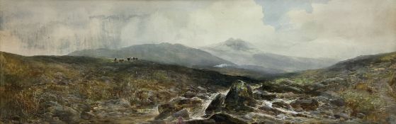 William Widgery (British 1822-1893): Cattle in a Panoramic Highland Landscape