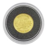 Queen Elizabeth II Tokelau 1999 fine gold 1/25 ounce 'Hina Ma Te Kea' coin from 'The Smallest Gold C