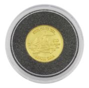 Queen Elizabeth II Tokelau 1999 fine gold 1/25 ounce 'Hina Ma Te Kea' coin from 'The Smallest Gold C