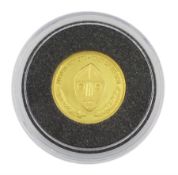 Republic of Liberia 2000 fine gold 1/25 ounce 'Liberia Mask of Dan' coin from 'The Smallest Gold Coi