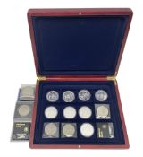 Eight sterling silver hallmarked 'Incorporated by Royal Charter' commemorative medallions