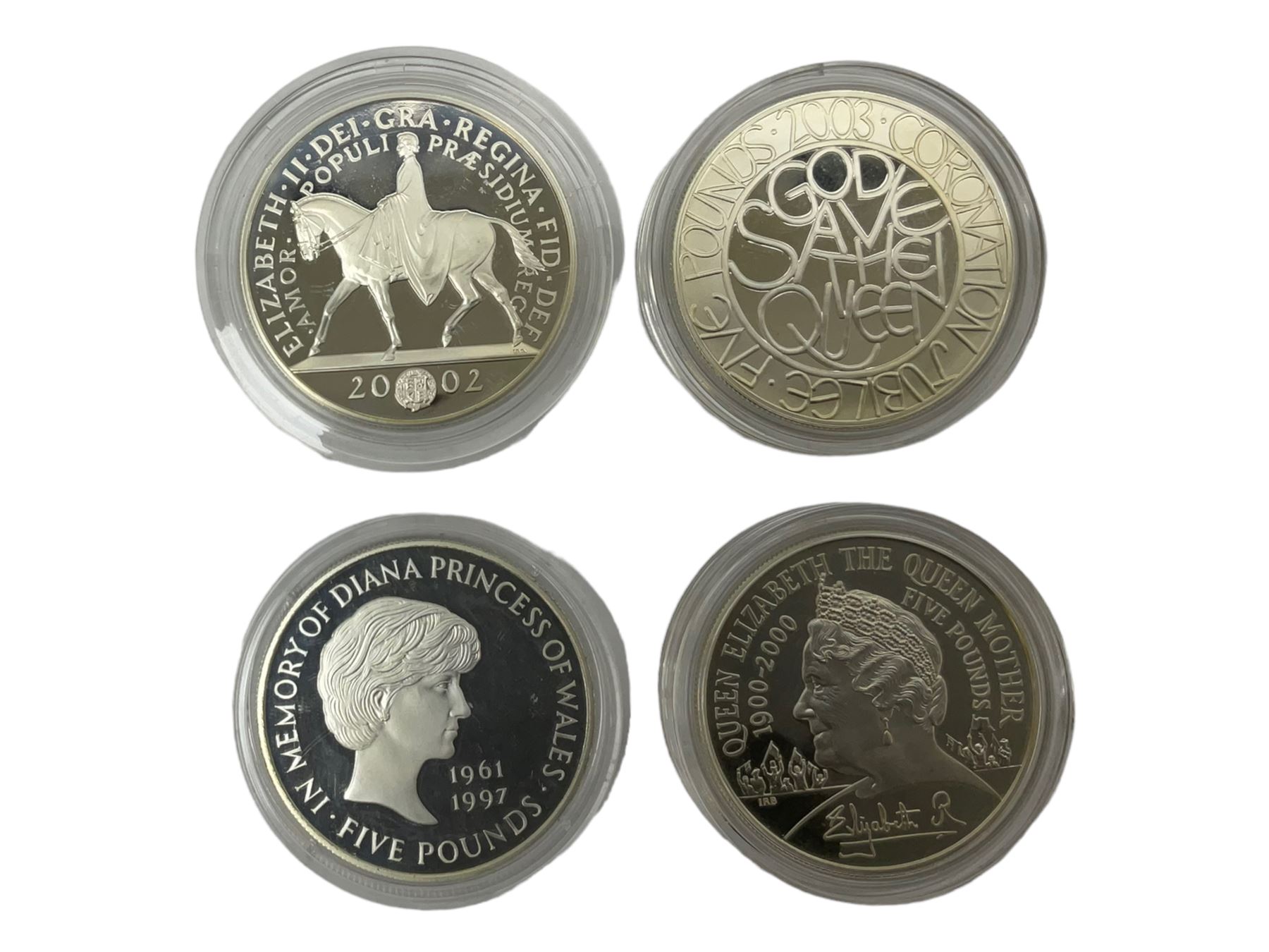 Four Queen Elizabeth II United Kingdom silver proof commemorative crown coins - Image 2 of 3