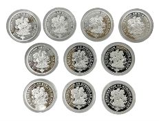 Ten fine silver one troy ounce medallions