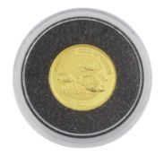 Queen Elizabeth II Niue 2000 fine gold 1/25 ounce 'Angelfish' coin from 'The Smallest Gold Coins of