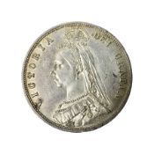 Queen Victoria 1887 Jubilee Head silver half crown coin