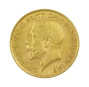 King George V 1912 gold half sovereign coin