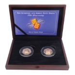 Queen Elizabeth II 'The Guernsey and Jersey Fifty Pence 50th Anniversary Gold Proof Pair'
