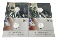 Four The Royal Mint United Kingdom fine silver twenty pound coins