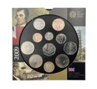 The Royal Mint United Kingdom 2009 brilliant uncirculated coin collection