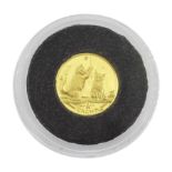 Queen Elizabeth II Isle of Man 2001 fine gold 1/25 ounce 'Somali Cat' coin from 'The Smallest Gold C