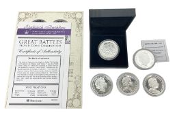 Five Queen Elizabeth II commemorative silver coins