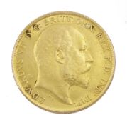 King Edward VII 1909 gold half sovereign coin