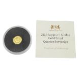 Queen Elizabeth II Tristan Da Cunha 2017 gold quarter sovereign coin