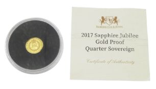 Queen Elizabeth II Tristan Da Cunha 2017 gold quarter sovereign coin