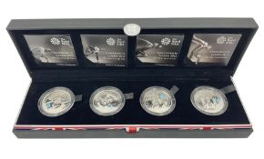 The Royal Mint United Kingdom 'Countdown to London 2012' silver proof five pound four-coin set