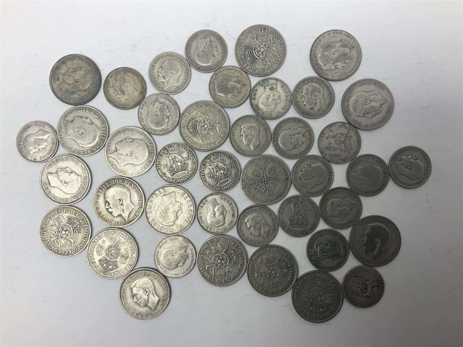 Approximately 325 grams of Great British pre-1947 shillings and florins - Image 3 of 3