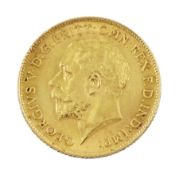 King George V 1914 gold half sovereign coin