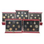 Nine The Royal Mint United Kingdom proof coin collections
