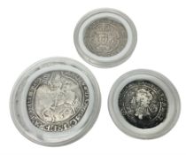 Charles I hammered silver halfcrown coin