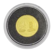 Queen Elizabeth II Fiji 2002 fine gold 1/25 ounce 'Matthew Flinders' coin from 'The Smallest Gold Co