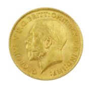 King George V 1914 gold half sovereign coin