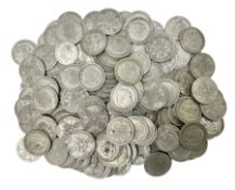 Approximately 1610 grams of Great British pre-1947 silver coins including florins etc