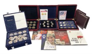 Mostly commemorative coins comprising singles and part sets