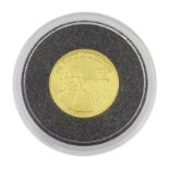 Bank of Zambia 1999 fine gold 1/25 ounce 'Dr. Livingstone' coin from 'The Smallest Gold Coins of the