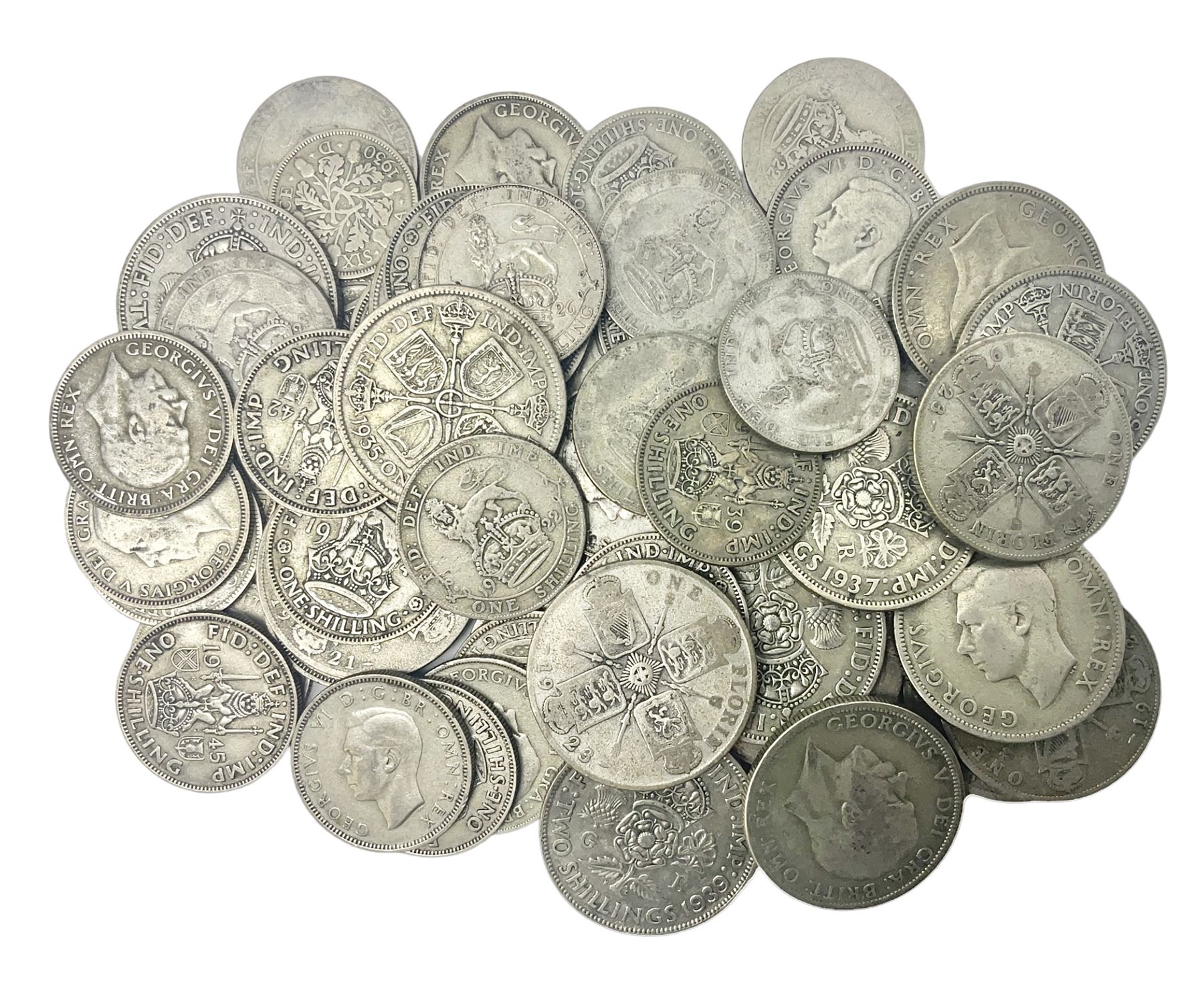 Approximately 400 grams of Great British pre-1947 silver coins