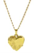 9ct gold heart locket pendant necklace