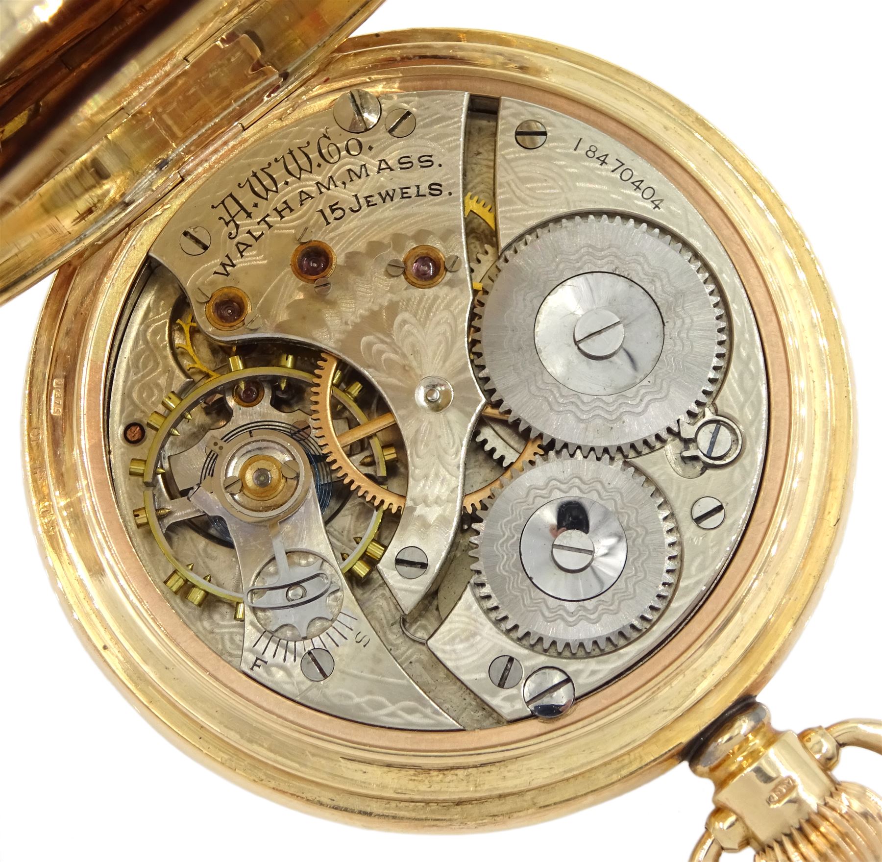 Early 20th century 9ct gold open face keyless lever pocket watch by American Watch Company - Image 5 of 5