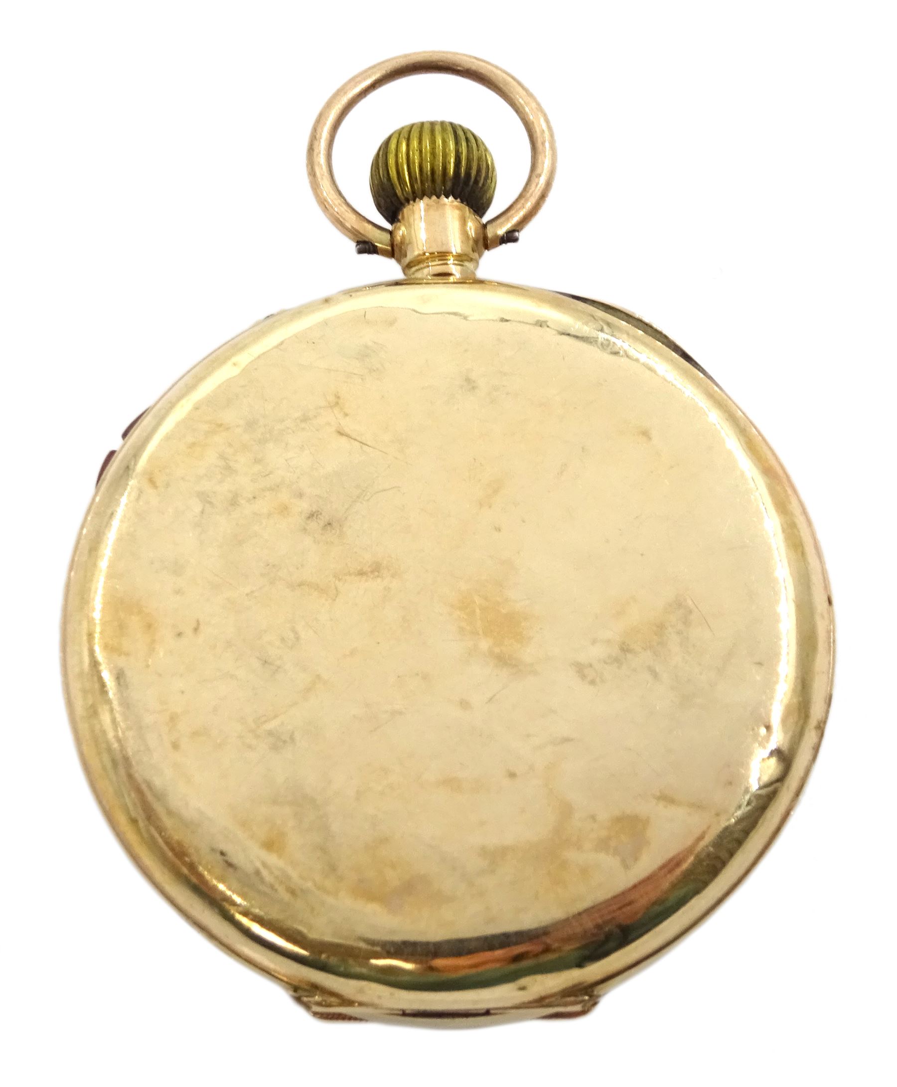 Early 20th century 9ct gold open face keyless lever pocket watch by John Russel - Image 2 of 3