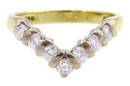 18ct gold round brilliant cut diamond wishbone ring