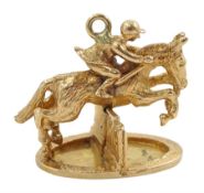 9ct gold articulated showjumping horse pendant/charm