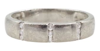 Platinum diamond set wedding band