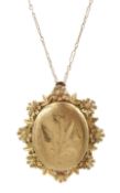 Gold hinged locket pendant/brooch