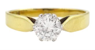 18ct gold single stone round brilliant cut diamond ring