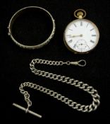 Early 20th century 9ct gold open face keyless lever pocket watch