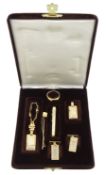 14ct gold gentleman's jewellery en-suite including pair of cufflinks