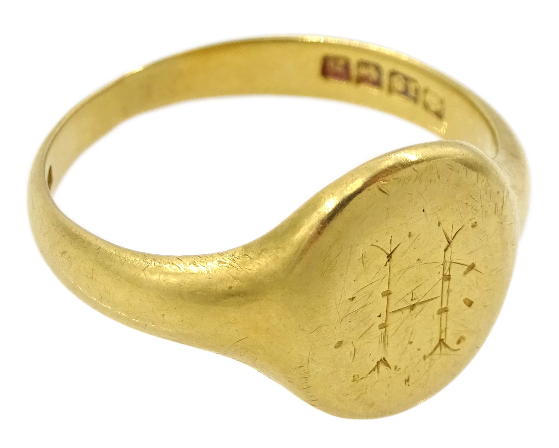 Early 20th century 18ct gold signet ring - Image 3 of 4