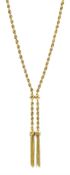 9ct gold rope twist tassel necklace