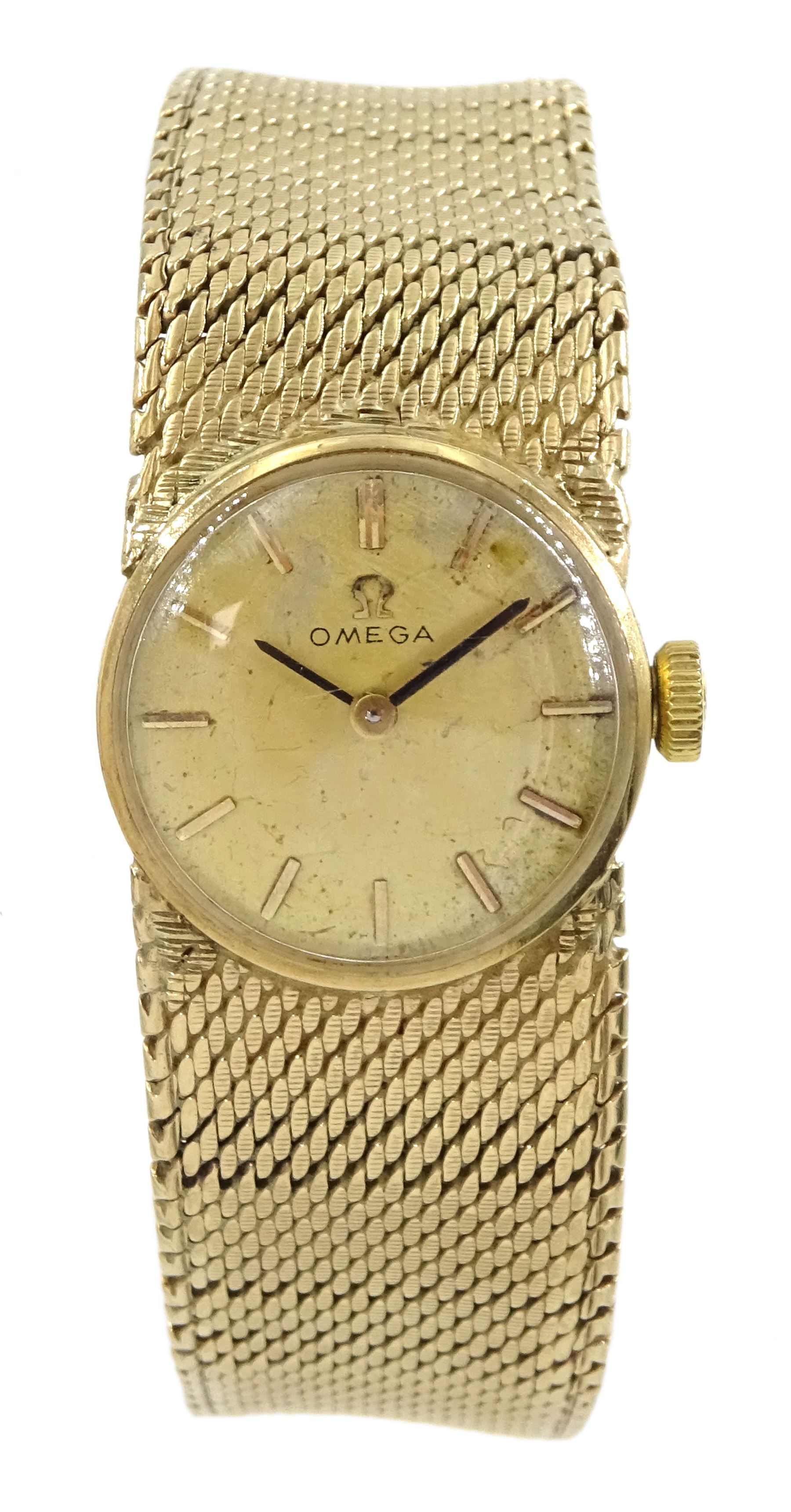 Omega 9ct gold ladies manual wind wristwatch