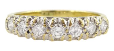 18ct gold seven stone round brilliant cut diamond ring