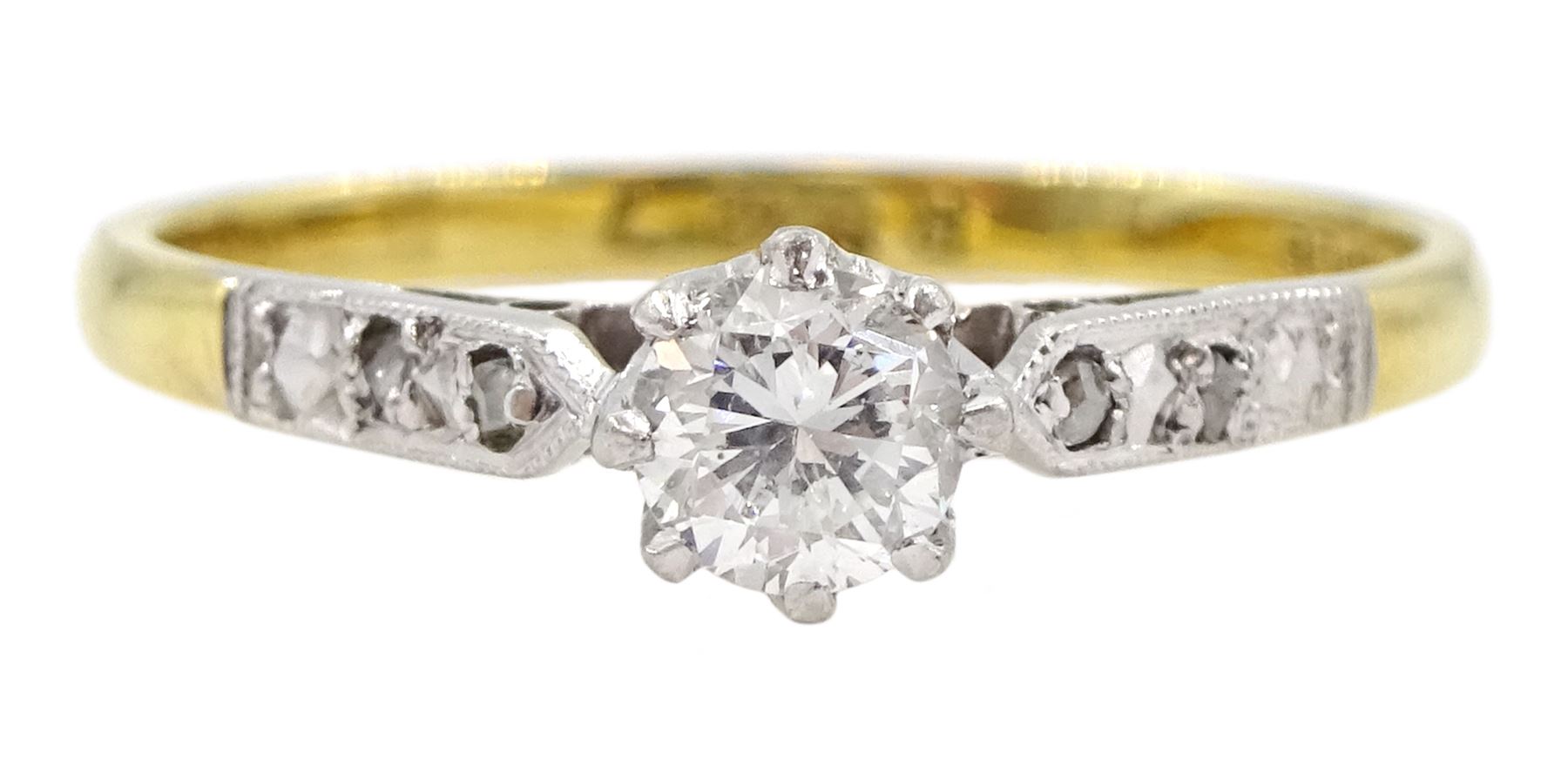 18ct gold single stone round brilliant cut diamond ring