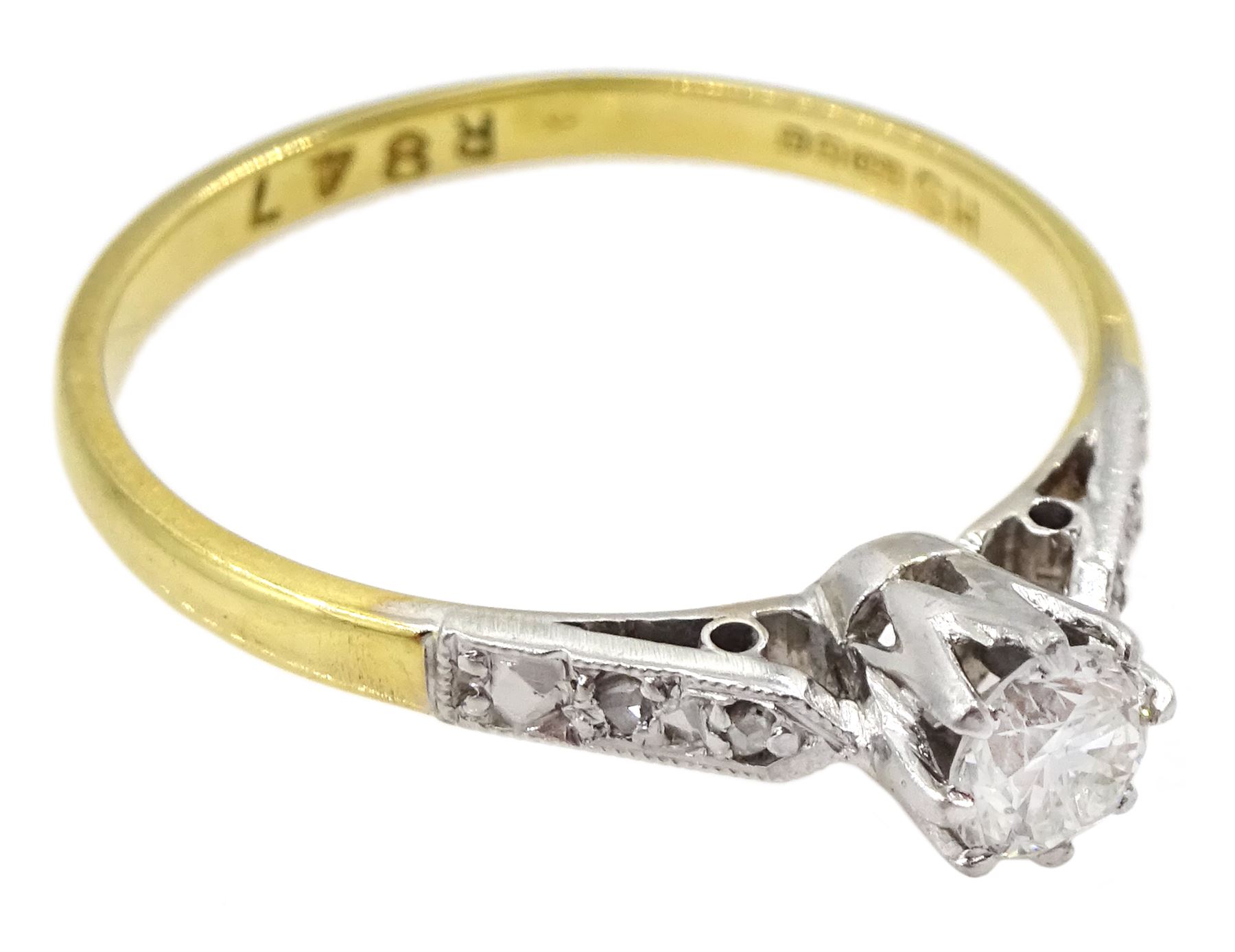 18ct gold single stone round brilliant cut diamond ring - Image 3 of 4