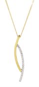 18ct white and yellow gold diamond pendant necklace