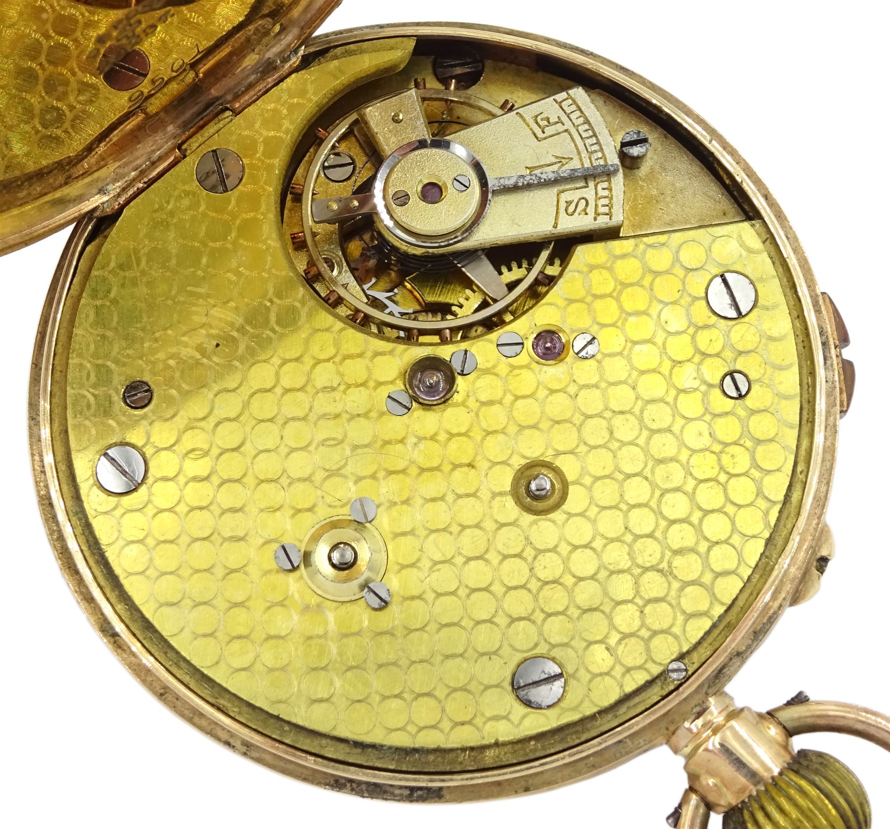 Early 20th century 9ct gold open face keyless lever pocket watch by John Russel - Image 3 of 3