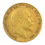 King Edward VII 1906 gold half sovereign coin